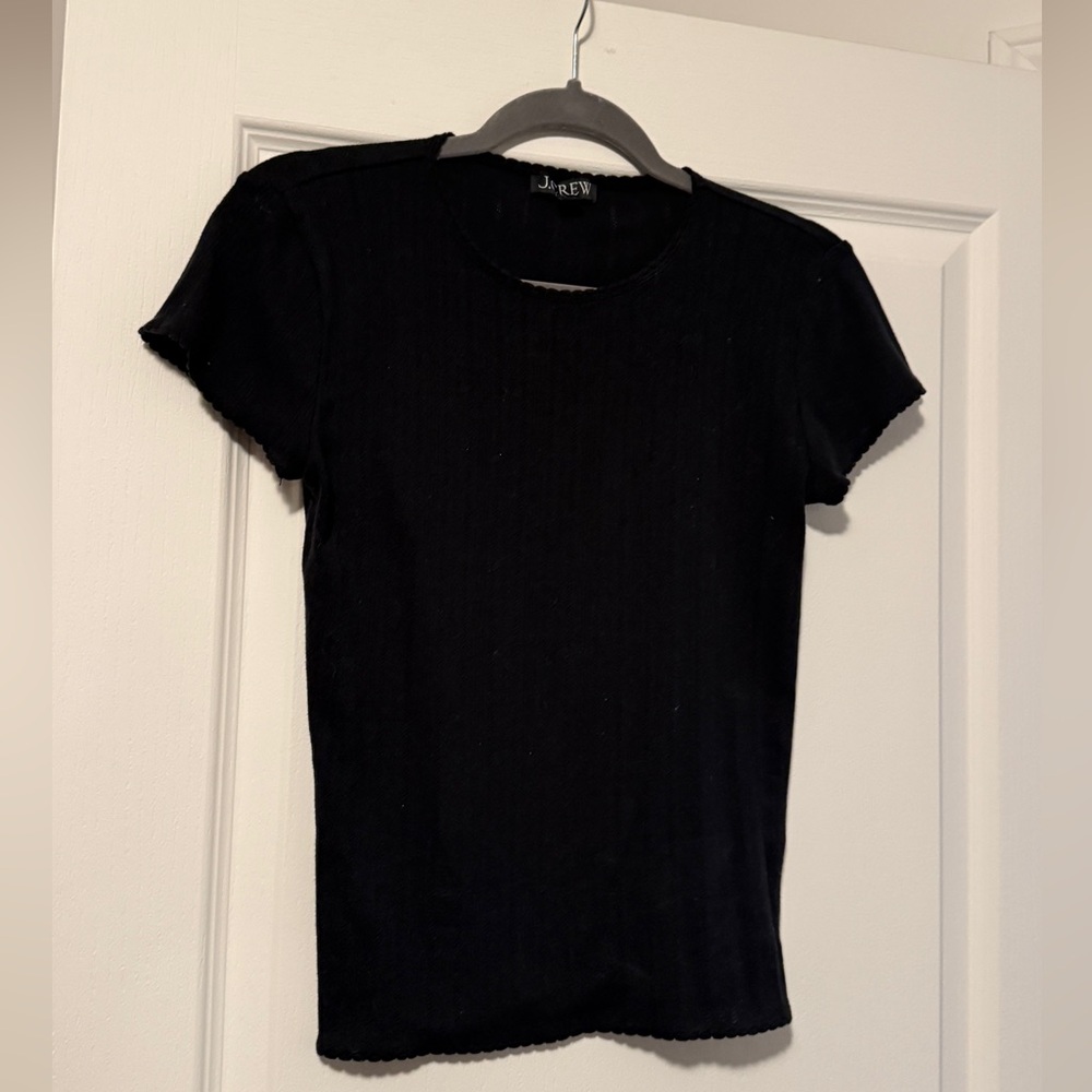 JCrew Pointelle Cotton Short Sleeve Top - Picture 4 of 4